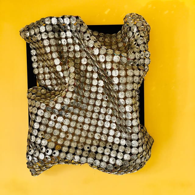 Textured yellow artwork from @towbygram's visible Instagram post